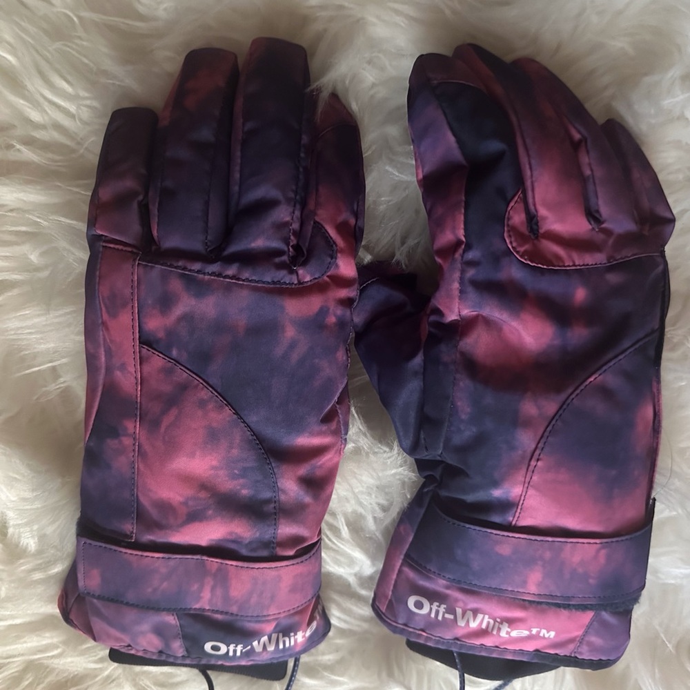 OFF-WHITE Tie-dye ski gloves